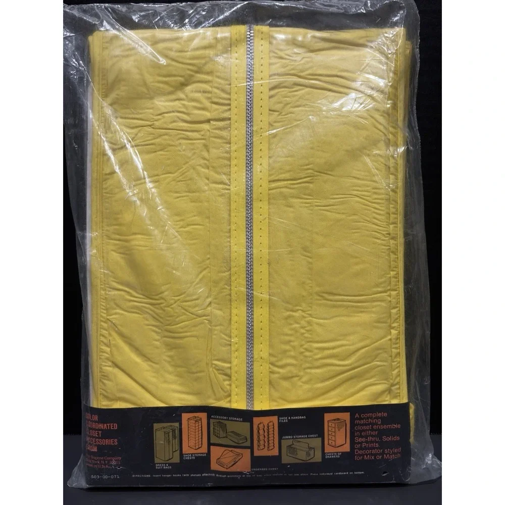 Vintage Princess House Sun Yellow Shoe Shelf Bag NOS 1970's Hanging Closet Retro
